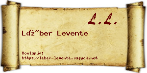 Léber Levente névjegykártya