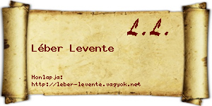 Léber Levente névjegykártya